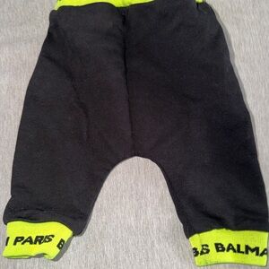 Balmain Kids Joggers in Black and Neon Green